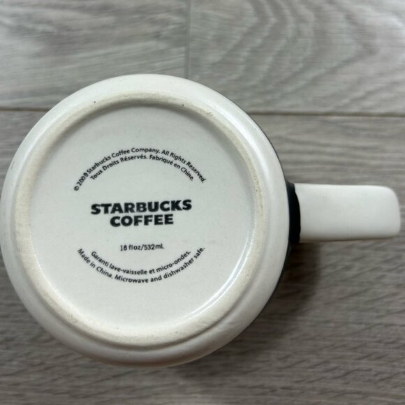 Starbucks 2009 Celebration Coffee Mug 18 oz - 532 ml / Black Chalkboard Finish - Picture 6 of 8